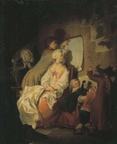 Vorlage – Johann Eleazar Zeissig, gen. Schenau(1737-1806): L'Origine de la Peinture: Une familie dessinant des ombres chinoises