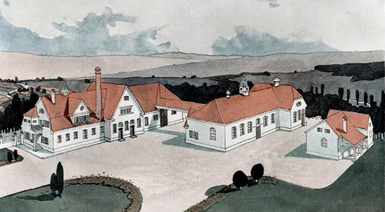 Adolf Voll, Anlage Gebäudekomplex Schlachthof - Warmbad, 1911 - Kopie